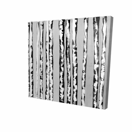 FONDO 12 x 12 in. Birches Black & White-Print on Canvas FO2788398